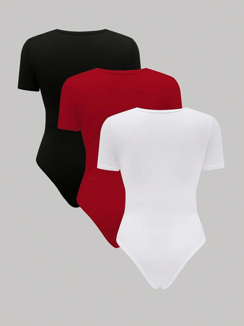 Ευρωπαϊκή και αμερικανική γυναικεία ένδυση, 3 τεμαχίων, ολόσωμη φόρμα με κοντομάνικο τοπ, εφαρμοστή εφαρμογή και εφαρμοστή γραμμή, ολόσωμη φόρμα που σχηματίζει σώμα