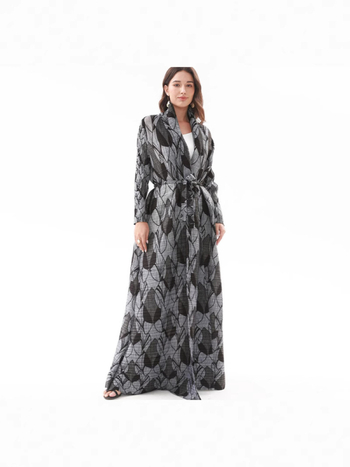 Δημοφιλές Γυναικείο Ρόμπε Abaya Aliexpress Commuter για Άνοιξη και Καλοκαίρι, Νέο, Τυπωμένο, Μακρυμάνικο, Χαλαρό, Πλισέ Ζακέτα