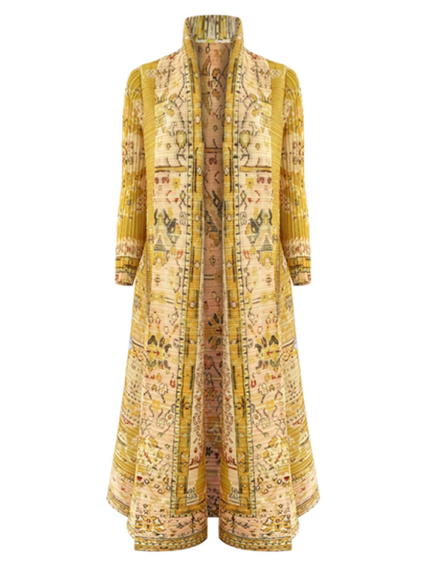 Δημοφιλές Γυναικείο Ρόμπε Abaya Aliexpress Commuter για Άνοιξη και Καλοκαίρι, Νέο, Τυπωμένο, Μακρυμάνικο, Χαλαρό, Πλισέ Ζακέτα