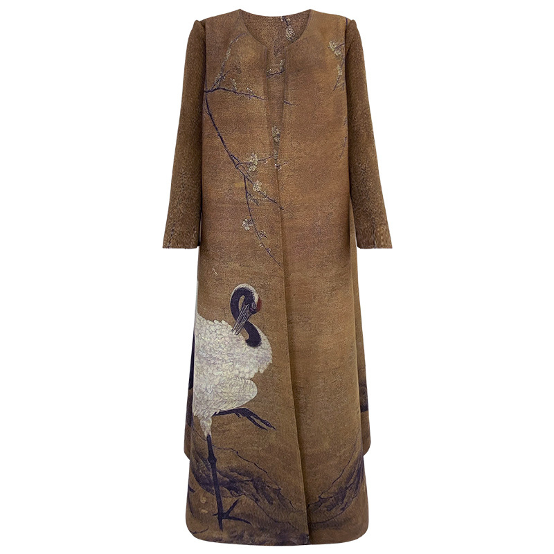 Δημοφιλές Γυναικείο Ρόμπε Abaya Aliexpress Commuter για Άνοιξη και Καλοκαίρι, Νέο, Τυπωμένο, Μακρυμάνικο, Χαλαρό, Πλισέ Ζακέτα