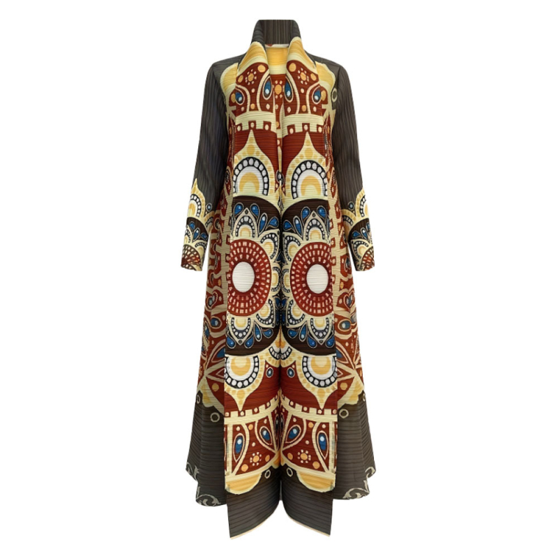 Δημοφιλές Γυναικείο Ρόμπε Abaya Aliexpress Commuter για Άνοιξη και Καλοκαίρι, Νέο, Τυπωμένο, Μακρυμάνικο, Χαλαρό, Πλισέ Ζακέτα