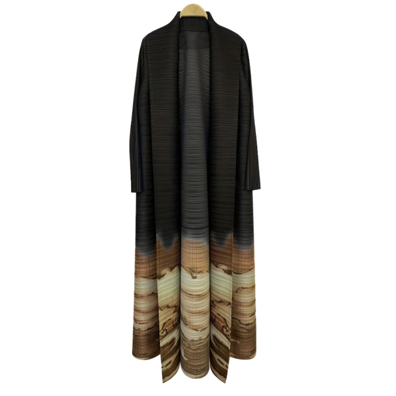 Δημοφιλές Γυναικείο Ρόμπε Abaya Aliexpress Commuter για Άνοιξη και Καλοκαίρι, Νέο, Τυπωμένο, Μακρυμάνικο, Χαλαρό, Πλισέ Ζακέτα