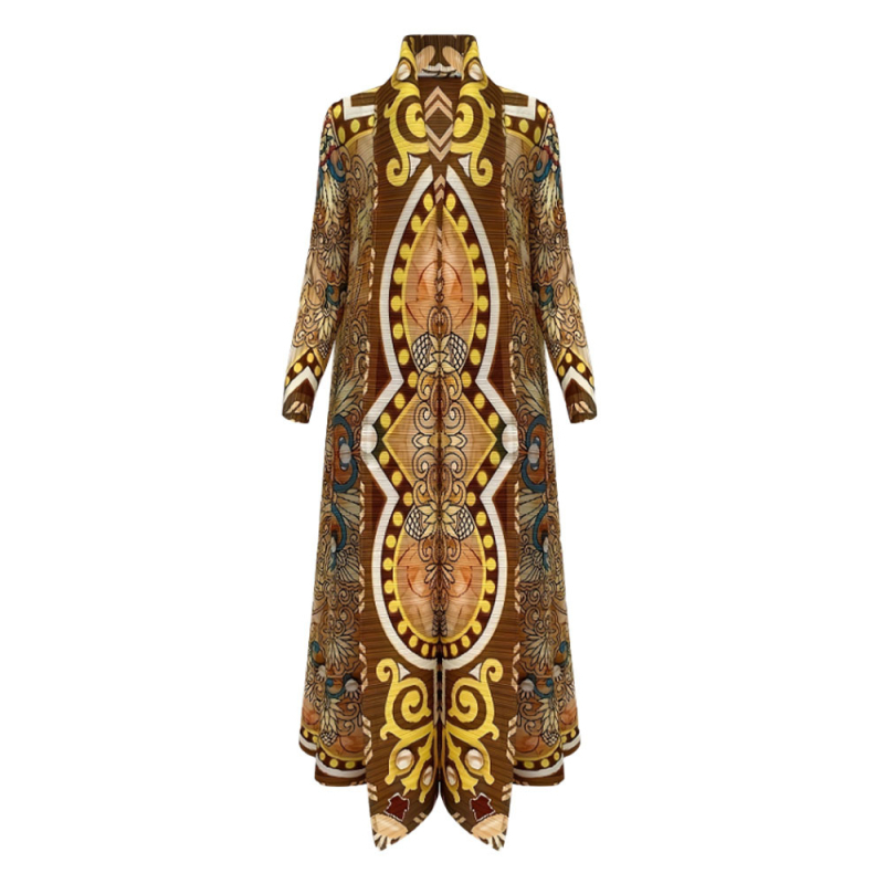 Δημοφιλές Γυναικείο Ρόμπε Abaya Aliexpress Commuter για Άνοιξη και Καλοκαίρι, Νέο, Τυπωμένο, Μακρυμάνικο, Χαλαρό, Πλισέ Ζακέτα