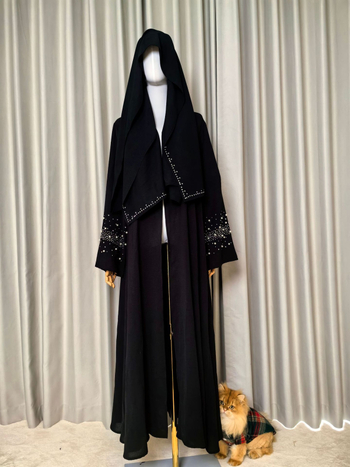 Διασυνοριακό ευρωπαϊκό και αμερικανικό φόρεμα μόδας Μέσης Ανατολής Ντουμπάι Ρόμπα Μουσουλμανική Κομψή Ζακέτα Στρας Μαργαριτάρι Κασκόλ ABAY