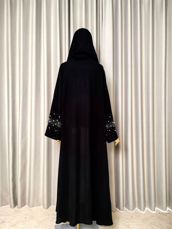 Διασυνοριακό ευρωπαϊκό και αμερικανικό φόρεμα μόδας Μέσης Ανατολής Ντουμπάι Ρόμπα Μουσουλμανική Κομψή Ζακέτα Στρας Μαργαριτάρι Κασκόλ ABAY