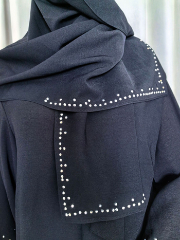 Διασυνοριακό ευρωπαϊκό και αμερικανικό φόρεμα μόδας Μέσης Ανατολής Ντουμπάι Ρόμπα Μουσουλμανική Κομψή Ζακέτα Στρας Μαργαριτάρι Κασκόλ ABAY