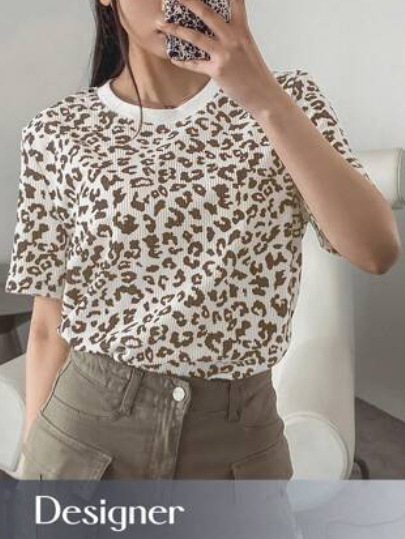 Határokon átnyúló népszerű európai és amerikai Amazon Independent Station 2025 dögös leopárdmintás rövid ujjú női póló nyári dizájnnal