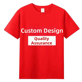 230 g-os fésült pamutból készült, tiszta színű, férfi és női póló, kerek nyakú, kínai piros, laza, masszív, rövid ujjú reklámpóló, friss piros, mozgatható póló