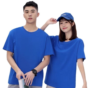 230 γρ. μπλουζάκι ανδρικό και γυναικείο από πενιέ βαμβάκι σε καθαρό χρώμα με στρογγυλή λαιμόκοψη, κόκκινο κινέζικο φαρδύ, βαρέως τύπου, κοντομάνικο διαφημιστικό πουκάμισο, κόκκινο κινητό πουκάμισο