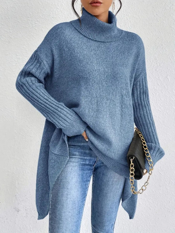 Euroopa ja Ameerika Amazoni Korea stiilis laisk kõrge kaelusega kampsun sügiseks ja talveks, elegantne ühevärviline pikkade varrukatega naiste kampsun, pluss-suuruses