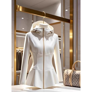 Az idei népszerű, gyönyörű európai fehér kapucnis pulóver, női 2025-ös új tavaszi, egyedi temperamentumos mellény.