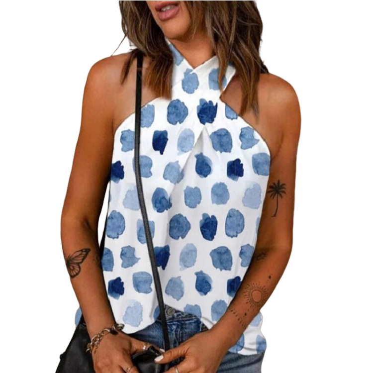 „AliExpress“ karšto išpardavimo europietiški ir amerikietiški moteriški drabužiai. Nauji laisvalaikio stiliaus, aptempti, užtrauktuku nugaroje, kabančiu kaklu, marginti berankoviai siuvinėti palaidinės moterims.