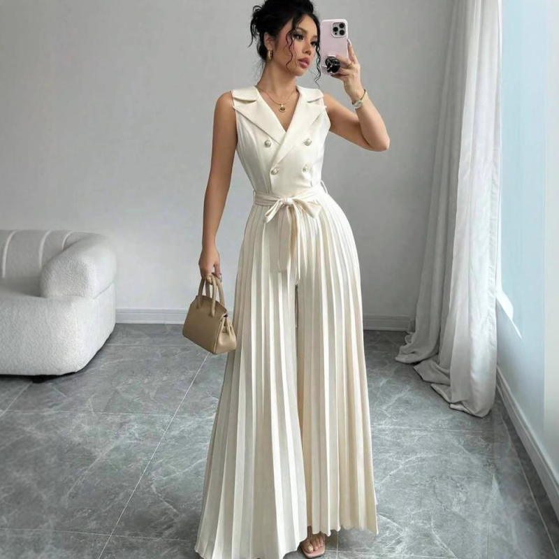 2025-ös európai és amerikai, határokon átnyúló, amazon francia öltönygalléros ruha, elegáns, egyszínű, V-nyakú, fűzős derekú, rakott szoknya