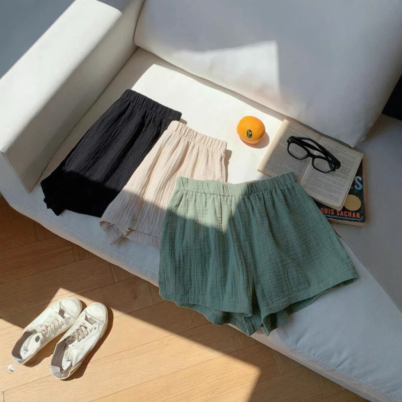 2025 Amazon határokon átnyúló, egyszínű, lezser, új rövidnadrág, női nyári, laza, háromirányú, lezser otthoni viselet
