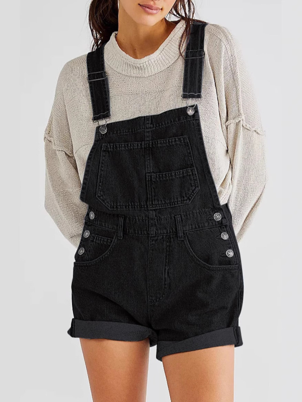 Határokon átnyúló farmer rövidnadrágok és overallok 2025 Európai és amerikai külkereskedelem Határokon átnyúló ellátás Laza, többzsebes női overallok