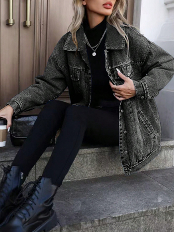 D Spot-20808 # Διασυνοριακά ευρωπαϊκά και αμερικανικά ρετρό μπουφάν Amazon Μοντέρνα γυναικεία μπουφάν Τζιν μπουφάν