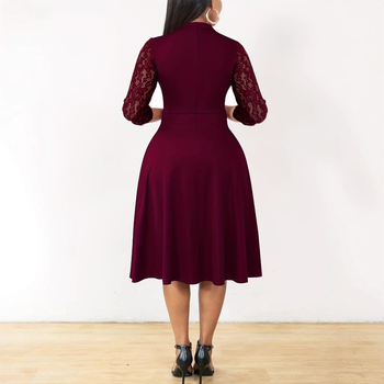 Μικρή παραγγελία Προσαρμοσμένο Amazon New Export Γυναικείο Κομψό Φόρεμα σε Γραμμή Α με Δαντέλα και Δαντέλα, Δώρο για Δώρα