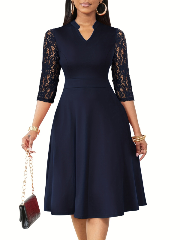 Kis megrendelésre szabott Amazon új export női elegáns A-vonalú ruha csipke illesztés alkalmi ruha ajándék