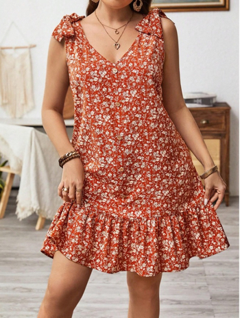 Διασυνοριακά ευρωπαϊκά και αμερικανικά ρούχα Καλοκαιρινή μίνι φούστα με βολάν, φλοράλ, μποέμικη φούστα θαλάσσης, φόρεμα με τιράντες