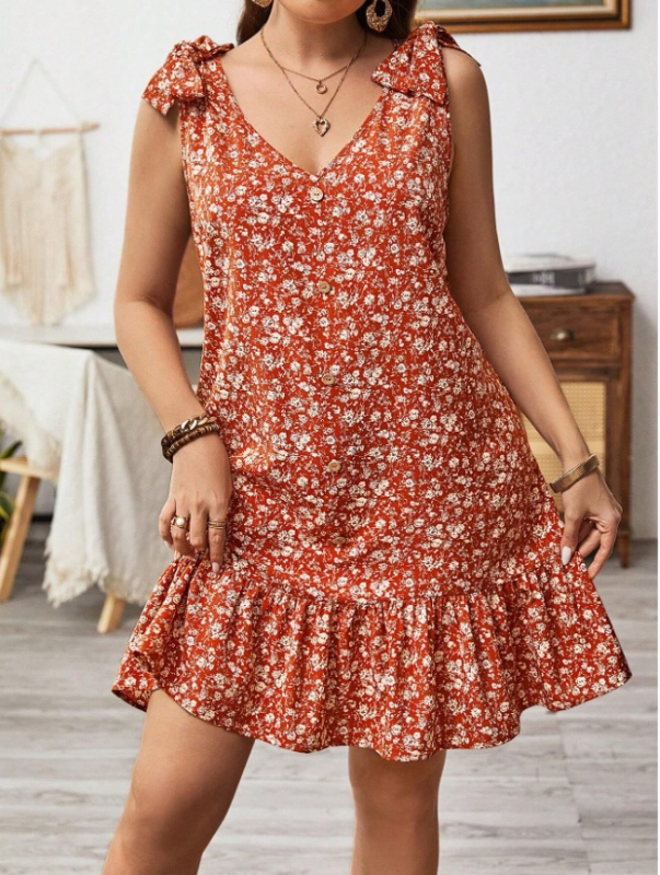 Határokon átnyúló európai és amerikai ruházati nyári fodros virágmintás mini szoknya bohém stílusú strandszoknya aljú harisnyatartó ruha