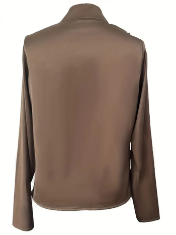 2025 Amazon Cross-Border Φθινόπωρο Δημοφιλές T-shirt με V λαιμόκοψη σε καθαρό χρώμα, μοντέρνο και κομψό, μακρυμάνικο μπλουζάκι για γυναικεία φθινοπωρινή και χειμερινή ένδυση