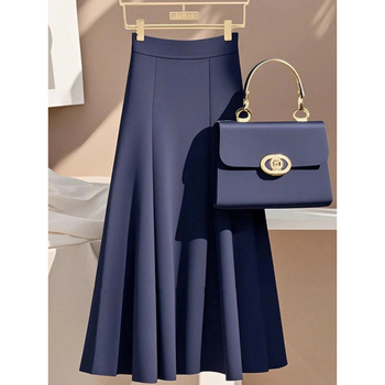 2024 Υψηλής ποιότητας σχεδίαση, κομψό ευρωπαϊκό σχήμα σε σχήμα αχλαδιού, υψηλής ποιότητας, εξαιρετική φούστα, μονόχρωμο κοστούμι, γυναίκες