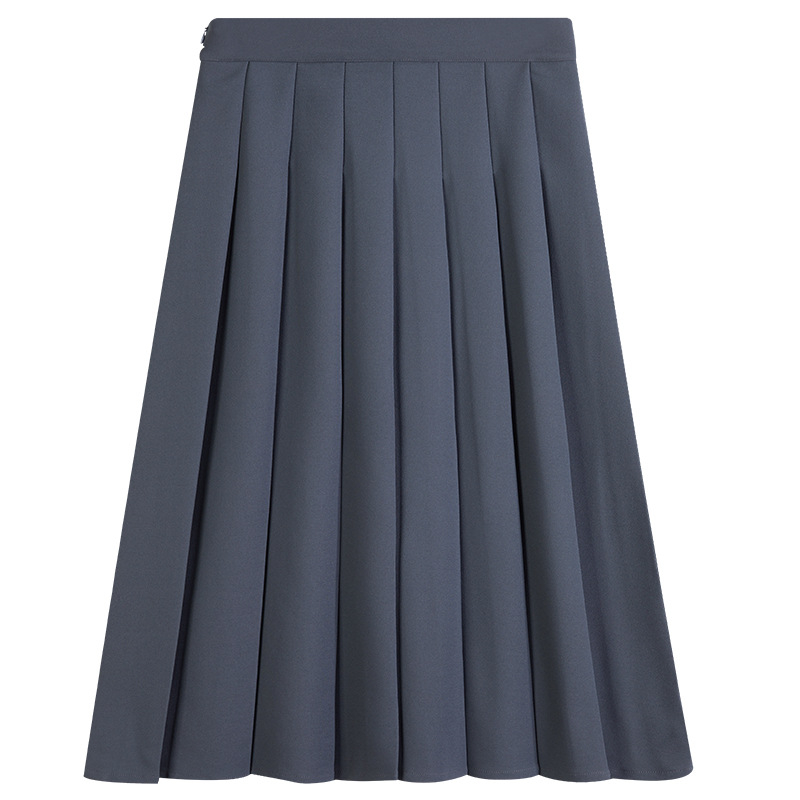 Szürke rakott szoknya Női közepes hosszúságú szoknya Tavasz Ősz és Tél 2025 Új Magas derekú A-vonalú szoknya Rövid szoknya Esernyőszoknya