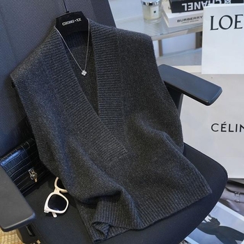 Internetes híres, minden mérkőzésre alkalmas, egyszínű, könnyű, luxus ujjatlan mellény, kötött pulóver, V-nyakú, hétköznapi mellény, divatos, elegáns spandex