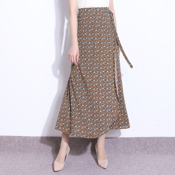 Φούστα από σιφόν Design Sense, γυναικεία καλοκαιρινή, λεπτή, ψηλόμεση, φούστα σε γραμμή Α, με ένα βήμα και ντραπέ σχέδιο
