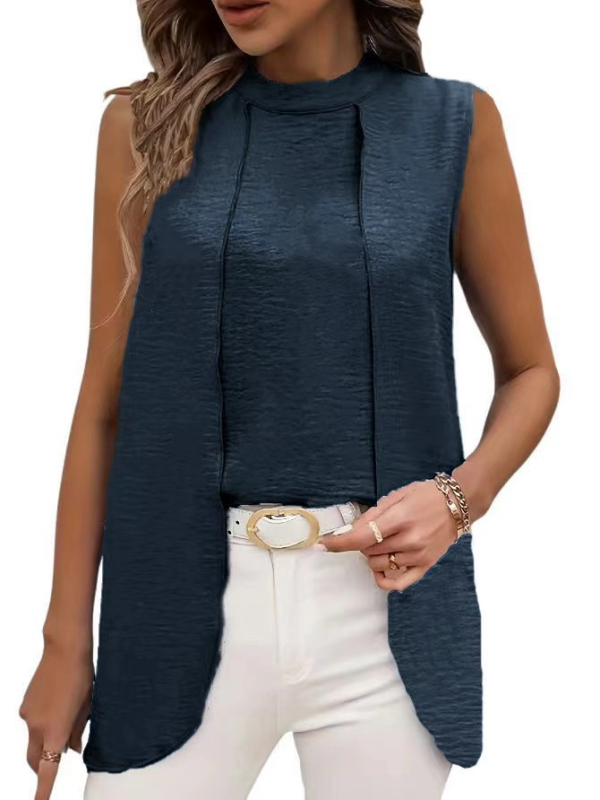 Trendi, nagy eladású, határokon átnyúló női, szabálytalan mintás, kétrészes ing új dizájnnal, drapézott felsőrésszel, sokoldalú