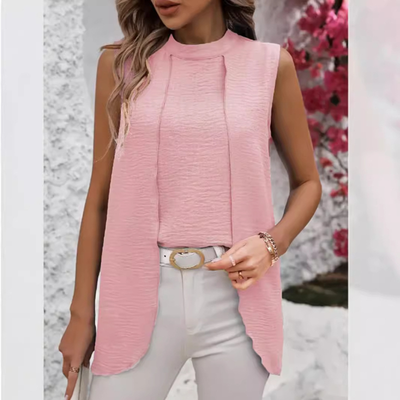 Trendi, nagy eladású, határokon átnyúló női, szabálytalan mintás, kétrészes ing új dizájnnal, drapézott felsőrésszel, sokoldalú