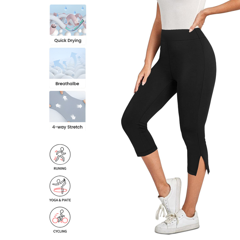 Határokon átnyúló, népszerű, magas derekú, rövidített leggings, nyári női vékony külső ruházat, rugalmas fitnesz rövidített jóganadrág