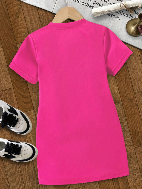 Határokon átnyúló export lányoknak vicces, vidám arcmintás, kerek nyakú, rövid ujjú, hétköznapi póló, divatos ruha