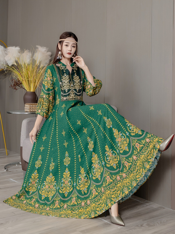 Φόρεμα μποέμ με τυπωμένο σιφόν για το καλοκαίρι του 2025, φόρεμα για διακοπές στην παραλία, αμάνικο, μακρύ φόρεμα για τις διακοπές