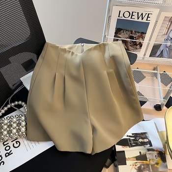 Öltönynadrágok Nyári Női 2025 Új Magas Derekú Drapéria Dizájn Rakott Karcsú Look Egyenes Nadrág All-Match Hot Nadrág