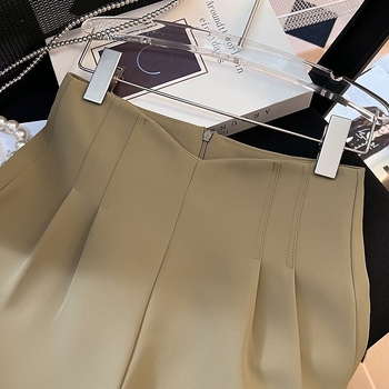 Öltönynadrágok Nyári Női 2025 Új Magas Derekú Drapéria Dizájn Rakott Karcsú Look Egyenes Nadrág All-Match Hot Nadrág
