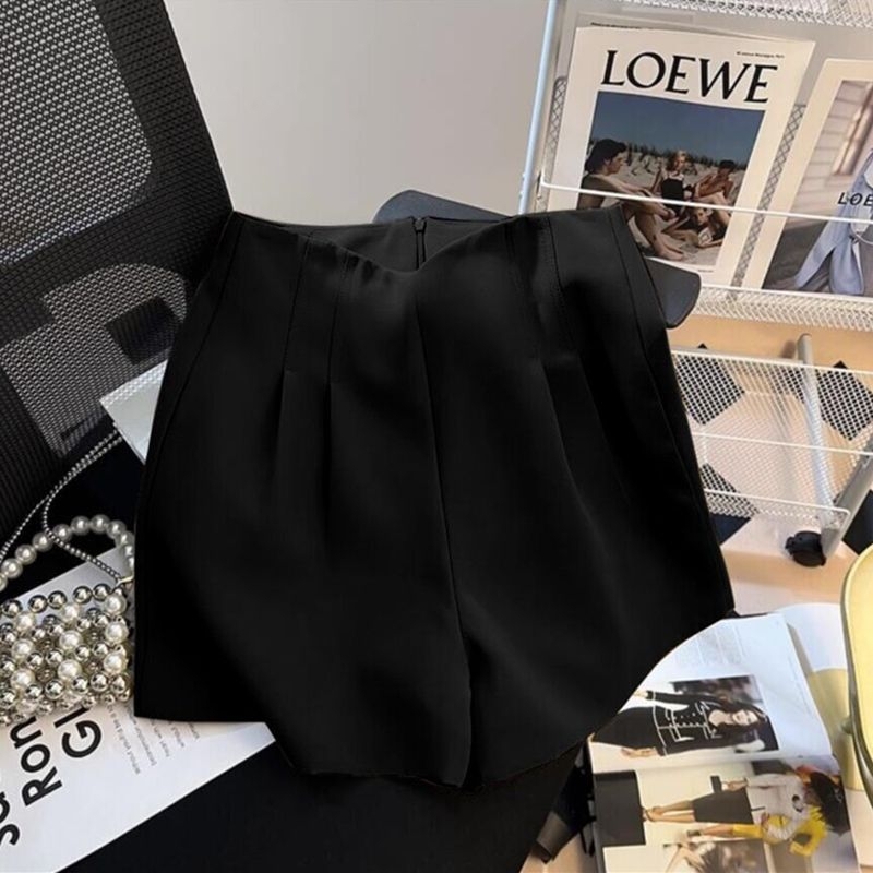 Öltönynadrágok Nyári Női 2025 Új Magas Derekú Drapéria Dizájn Rakott Karcsú Look Egyenes Nadrág All-Match Hot Nadrág