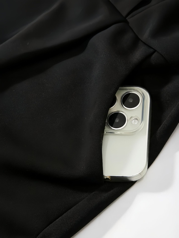 2025 őszi új stílusú elegáns, elegáns, francia stílusú, exkluzív, különleges alkalmi fekete öves ruha