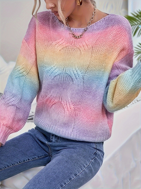 Cross-Border 2025 Twist őszi japán retró dizájnú, lusta stílusú, laza, rövid kötött, színátmenetes dzseki