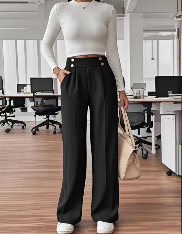 2025-ös nyári női lezser nadrág Amazon határokon átnyúló, magas derekú, karcsúsító, drapériás női lezser nadrág gyártó nagykereskedelme