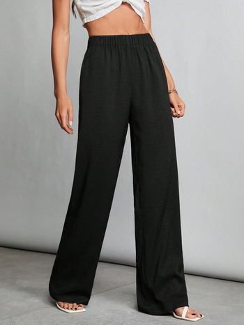 Amazon határokon átnyúló európai és amerikai női gumis derékú, laza, egyenes szárú, hétköznapi nadrág