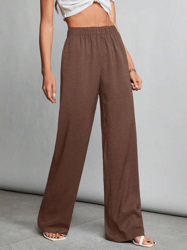 Amazon határokon átnyúló európai és amerikai női gumis derékú, laza, egyenes szárú, hétköznapi nadrág