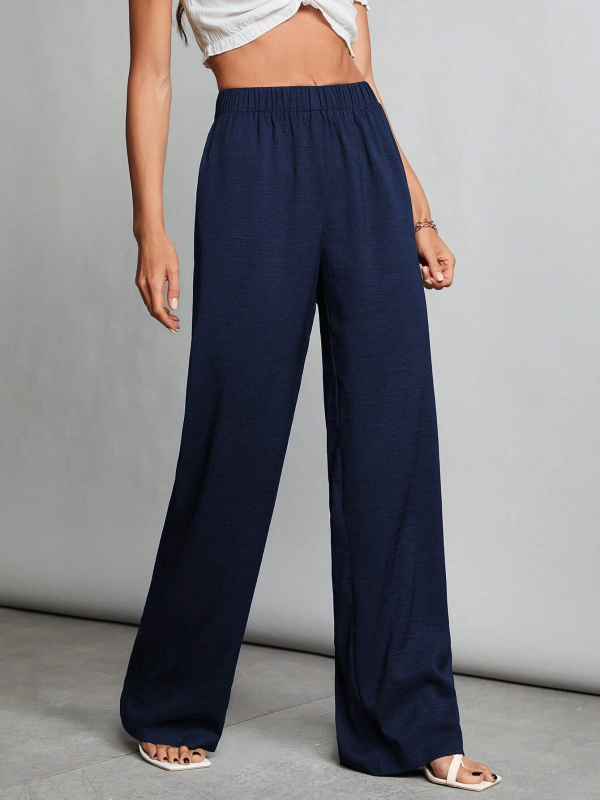 Amazon határokon átnyúló európai és amerikai női gumis derékú, laza, egyenes szárú, hétköznapi nadrág