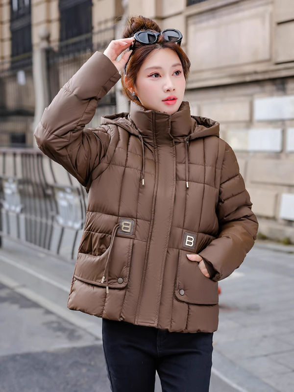 Jachetă de damă din bumbac cu puf, cu mâneci detașabile, vestă bidirecțională, palton scurt din bumbac, model mic, nouă 2025