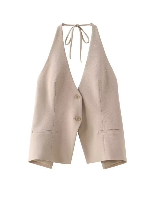 Határokon átnyúló AliExpress Amazon Külkereskedelmi Nagykereskedelmi Európai és Amerikai Női Nyári Szexi Hát nélküli Fűzős Galléros Felső