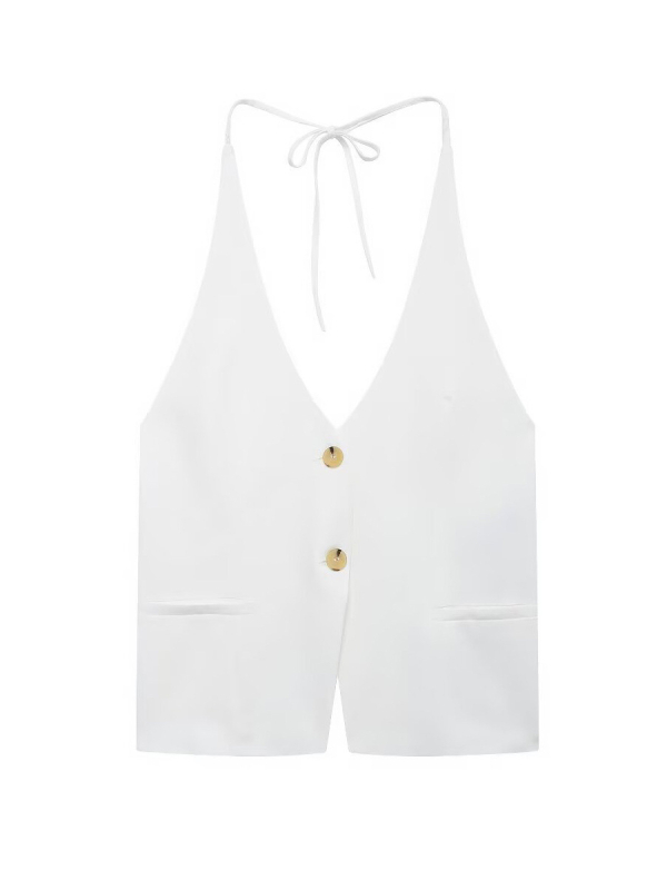 Határokon átnyúló AliExpress Amazon Külkereskedelmi Nagykereskedelmi Európai és Amerikai Női Nyári Szexi Hát nélküli Fűzős Galléros Felső