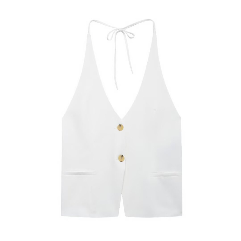 Határokon átnyúló AliExpress Amazon Külkereskedelmi Nagykereskedelmi Európai és Amerikai Női Nyári Szexi Hát nélküli Fűzős Galléros Felső