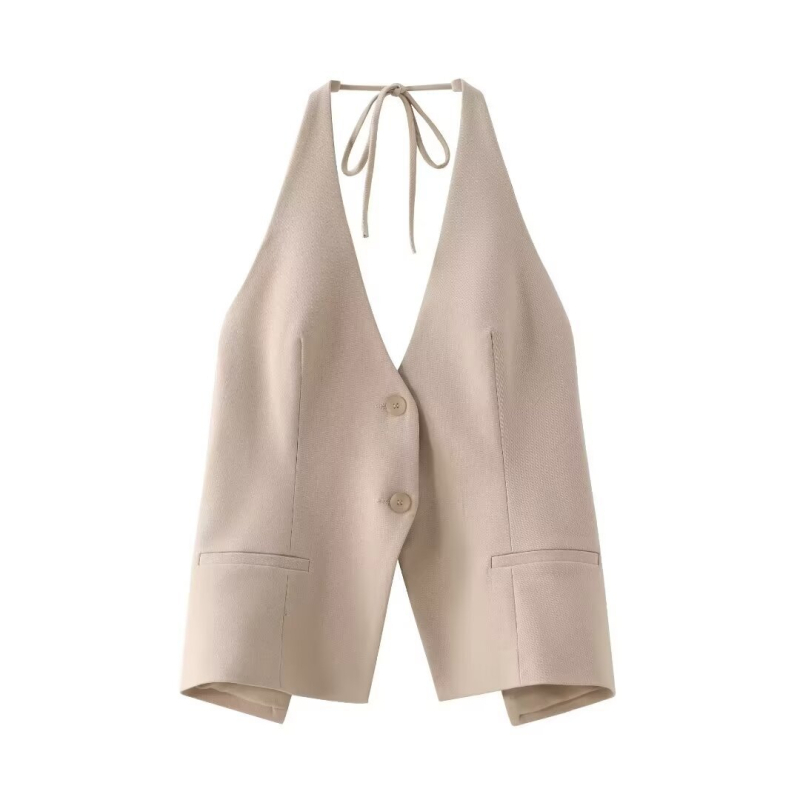 Határokon átnyúló AliExpress Amazon Külkereskedelmi Nagykereskedelmi Európai és Amerikai Női Nyári Szexi Hát nélküli Fűzős Galléros Felső