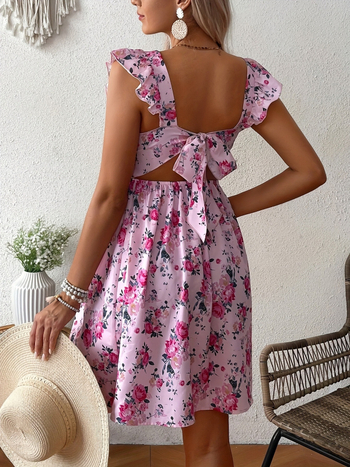 2025 Διασυνοριακό Νέο Ευρωπαϊκό και Αμερικανικό Φόρεμα Μητρότητας με Τετράγωνη Λαιμόκοψη και Βολάν