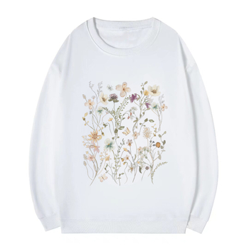2024 Amazon európai és amerikai külkereskedelmi népszerű pulóver, női, friss virágmintás, laza, plus size, férfiaknak és nőknek